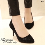 พร้อมส่ง : รองเท้าส้นเข็มหนังชามัว