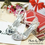 รองเท้าส้นสูงหน้าเพชร (สีเงิน)