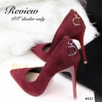พร้อมส่ง : รองเท้าส้นสูงสไตล์ Dior (สีแดง)