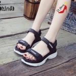 รองเท้าลำลองรัดส้นเมจิกเทป (สีดำ)