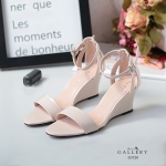 รองเท้าส้นเตารีดรัดข้อ (สีครีม)