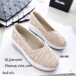 รองเท้าลูกไม้ถักเสริมส้นสไตล์ sport