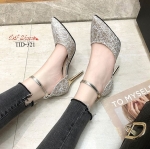 รองเท้าคัทชูส้นสูงแต่งลายเส้น (สีทอง)