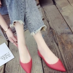 รองเท้าคัทชูpvcทรงหัวแหลม (สีชมพู)