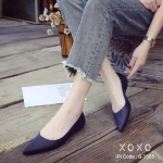 รองเท้าคัทชูpvcทรงหัวแหลม (สีกรม)