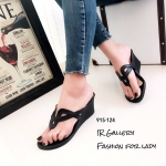 รองเท้าลำลองส้นเตารีดแบบคีบ (สีดำ)