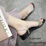 รองเท้าแตะริสตัลสไตล์แฟชั่นเกาหลี (สีทอง)