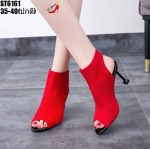 รองเท้าส้นสูงเปิดหน้าท้าย (สีแดง)