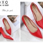 รองเท้าคัทชูหนังเงาพาสเทล (สีแดง)