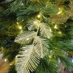 ใบเฟิร์นสีทอง กากเพชร (2 อัน) 30x12 cm.