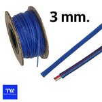 สายถักหุ้มสายไฟ 3 mm. (สีน้ำเงิน)