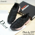 พร้อมส่ง : รองเท้า Dior Fusion Sneakers สีดำดอกดำ(งานAAA)