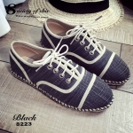 รองเท้าผ้าใบทูโทน (สีดำ)
