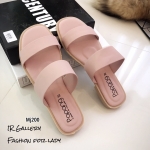 รองเท้าแตะสวมคาดหน้า2ชั้น (สีชมพู)