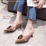 รองเท้าซาตินทรงเปิดส้น (สีชมพู)