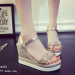 รองเท้าส้นเตารีดกลิตเตอร์ (สีทอง)