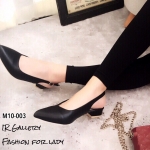 รองเท้าหัวแหลมรัดส้น (สีดำ)