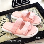 รองเท้าแตะไนล่อนแต่งเมจิกเทป (สีชมพู)