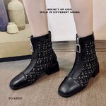รองเท้าบูทแต่งซิปหน้า (สีดำ)