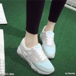 รองเท้าผ้าใบทรง Sport แต่งสีพาสเทล (สีฟ้า)