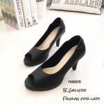 รองเท้าคัทชูส้นสูงเปิดหน้า (สีดำ)