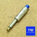 ปลั๊กโฟนโมโน 6.35 (1/4") โลหะ, ท้ายยาง(สีน้ำเงิน) / MO007SBL