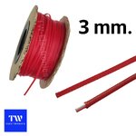 สายถักหุ้มสายไฟ 3 mm. (สีแดง)