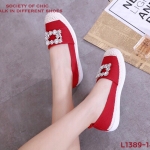 รองเท้าคัทชูสวมแต่งเพชร (สีแดง)