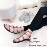 รองเท้าแตะแต่งกลิตเตอร์ Style Valentino (สีดำ)