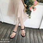 รองเท้าแตะส้นเพชร (สีดำ)