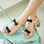 พร้อมส่ง : รองเท้าส้นตันเมทัลลิกเงา