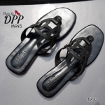 รองเท้าแตะหนังนิ่มสไตล์แบรนด์ (สีดำ)