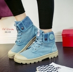 รองเท้าผ้าใบแคนวาสพับได้ (สีฟ้า)