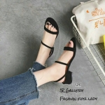 รองเท้าส้นเตี้ยสไตล์ลำลอง (สีดำ)