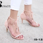 รองเท้าส้นเข็มแต่งมุกสไตล์ Jimmy Choo (สีชมพู)