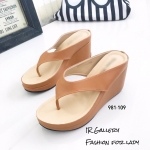 รองเท้าแตะคีบส้นเตารีดสไตล์ลำลอง (สีน้ำตาล)