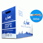 ขายถูก LINK US-9106LSZH CAT6 Indoor UTP Cable, Bandwidth 250MHz w/Cross Filler, 23 AWG, LSZH White Color 305 M./Pull Box *ส่งฟรีเขต กทม.