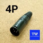 XLR 4P (ตัวผู้) สีดำ TAIWAN