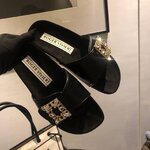 รองเท้าแตะเพชร ROVER VIVIER (สีดำ)