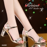 พร้อมส่ง : รองเท้าส้นเพชร Style MIU MIU