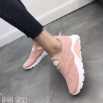 รองเท้าผ้าใบทรงสวมสไตล์Spot (สีชมพู)