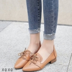 รองเท้าผ้าใบทรงคัทชูสไตล์เทย์ (สีน้ำตาล)