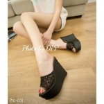 รองเท้า Platform สไตล์เกาหลี (สีดำ)