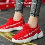 รองเท้าผ้าใบผ้าตาข่ายทรง Sport (สีแดง)