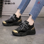 รองเท้าผ้าใบแฟชั่นทรงSportแต่งสี (สีดำ)
