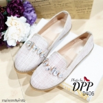 รองเท้า Loafer Style MIUMIU (สีครีม)