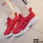 รองเท้าผ้าใบแฟชั่นสไตล์Sportแต่งเชือก (สีแดง)