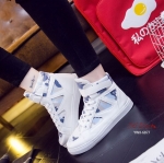 รองเท้าผ้าใบหุ้มข้อพาสเทล Military (สีน้ำเงิน)