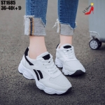 รองเท้าผ้าใบทรงSportแต่งแถบทูโทน (สีดำ)