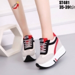 รองเท้าผ้าใบเสริมส้นแส่งสีSport (สีเทา)